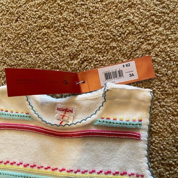 NWT Catimini Embroidered Flower Tank Top - Picture 2 of 8